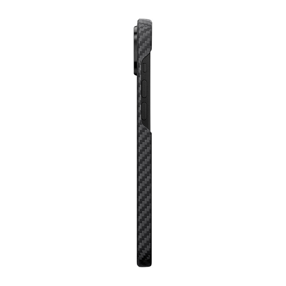 Pitaka Ultra-Slim Classic Serisi iPhone 14 M-safe Şarj Özellikli 1500D Aramid Fiber Black-Grey Twill Kılıf Pitaka Ultra-Slim Classic Serisi iPhone 14 M-safe Şarj Özellikli 1500D Aramid Fiber Black-Grey Twill Kılıf